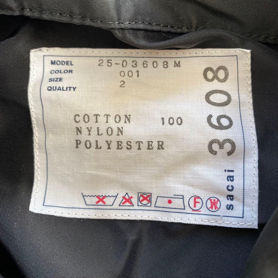 美品★sacai サカイ 25SS コットンツイル ドッキングジャケット 黒 2