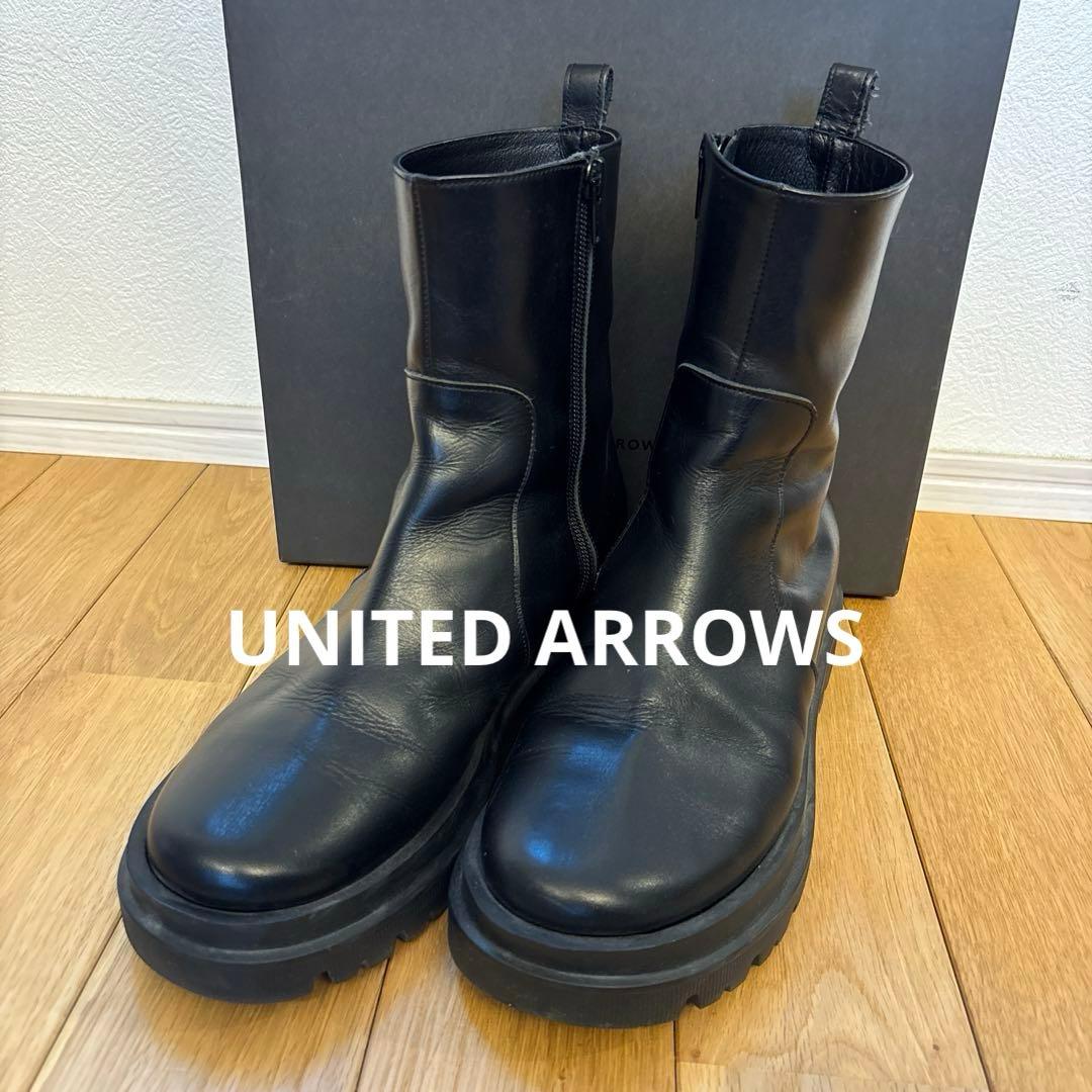UNITED ARROWS ラウンドショートブーツ 38 ブラック 専用箱付き