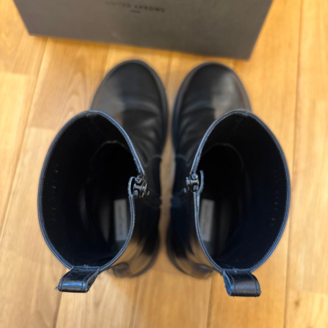 UNITED ARROWS ラウンドショートブーツ 38 ブラック 専用箱付き