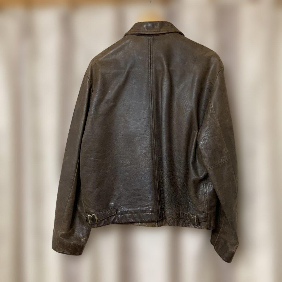 バナナ リパプリック　襟付きシングルライダース　ブラウン Lサイズ