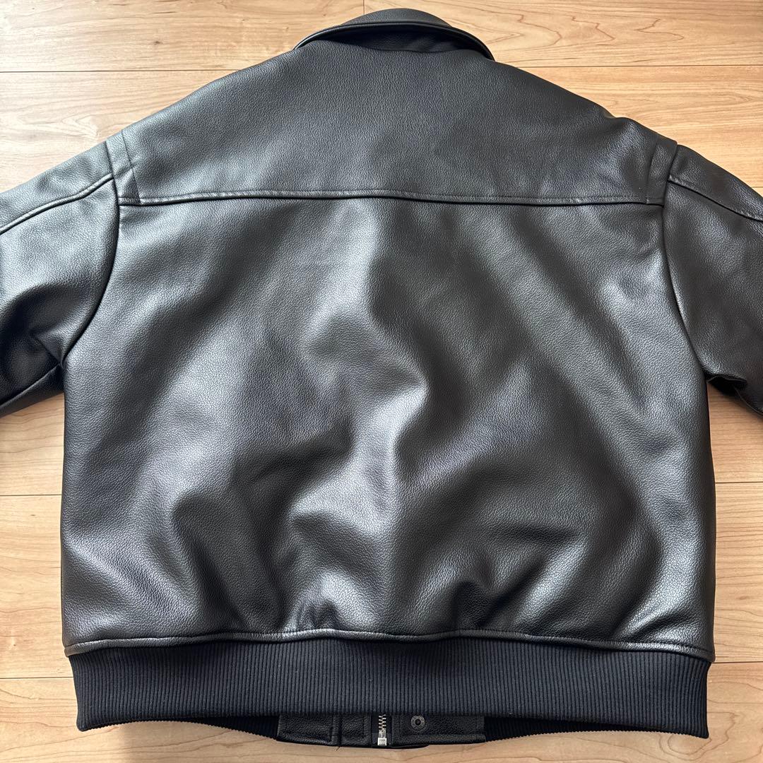 ダブルブレスト 黒 レザージャケット