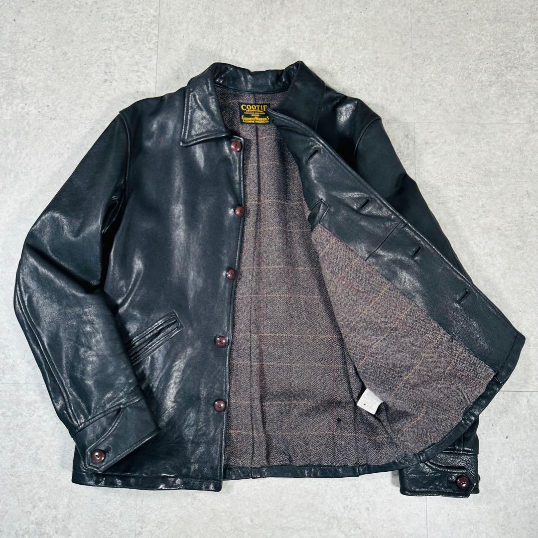 COOTIE クーティ ゴートレザージャケット ブラック サイズM