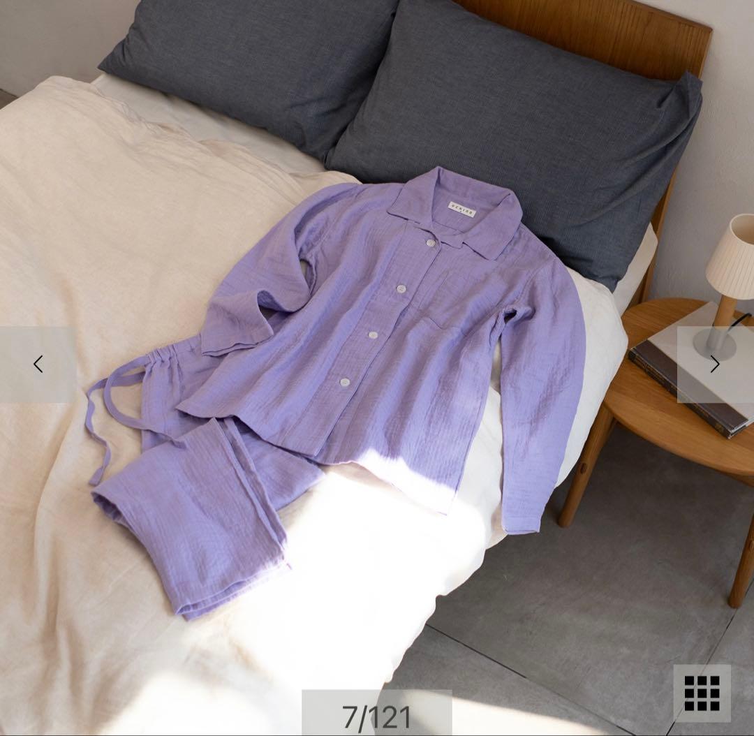 新品　UCHINO ウチノ　マシュマロガーゼ　パジャマ　長袖　M 完売品　紫