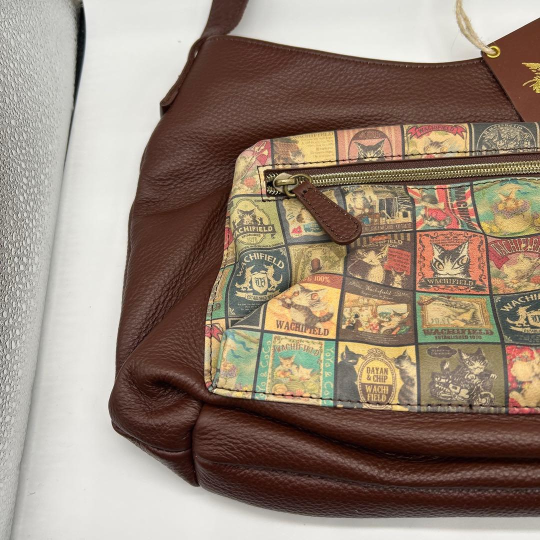 わちふぃーるど　ダヤン　レトロアートレザーハンドルバッグ