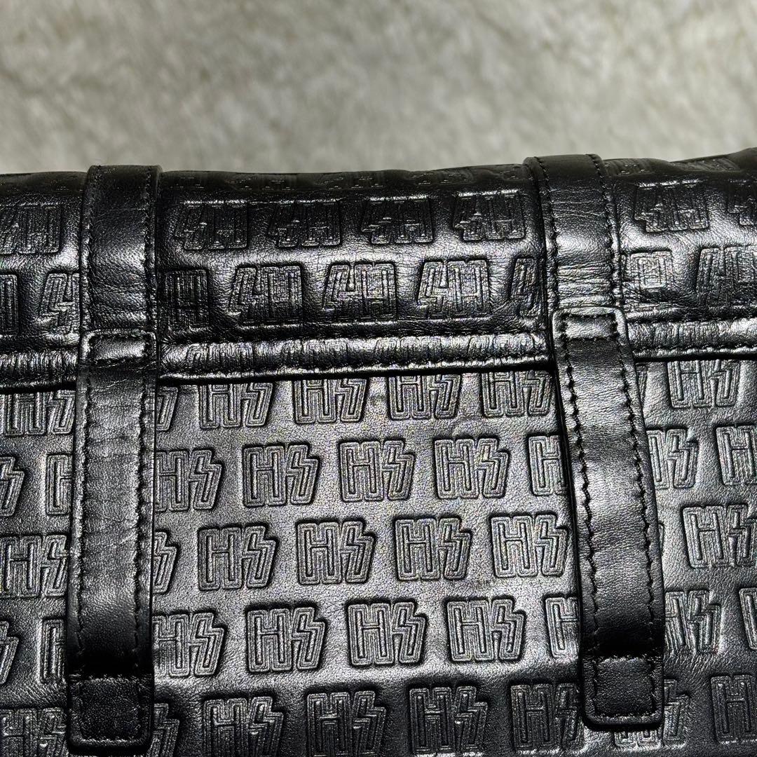 美品☆HYSTERIC GLAMOUR 総ロゴ レザー ポーチ オゾン 日本製