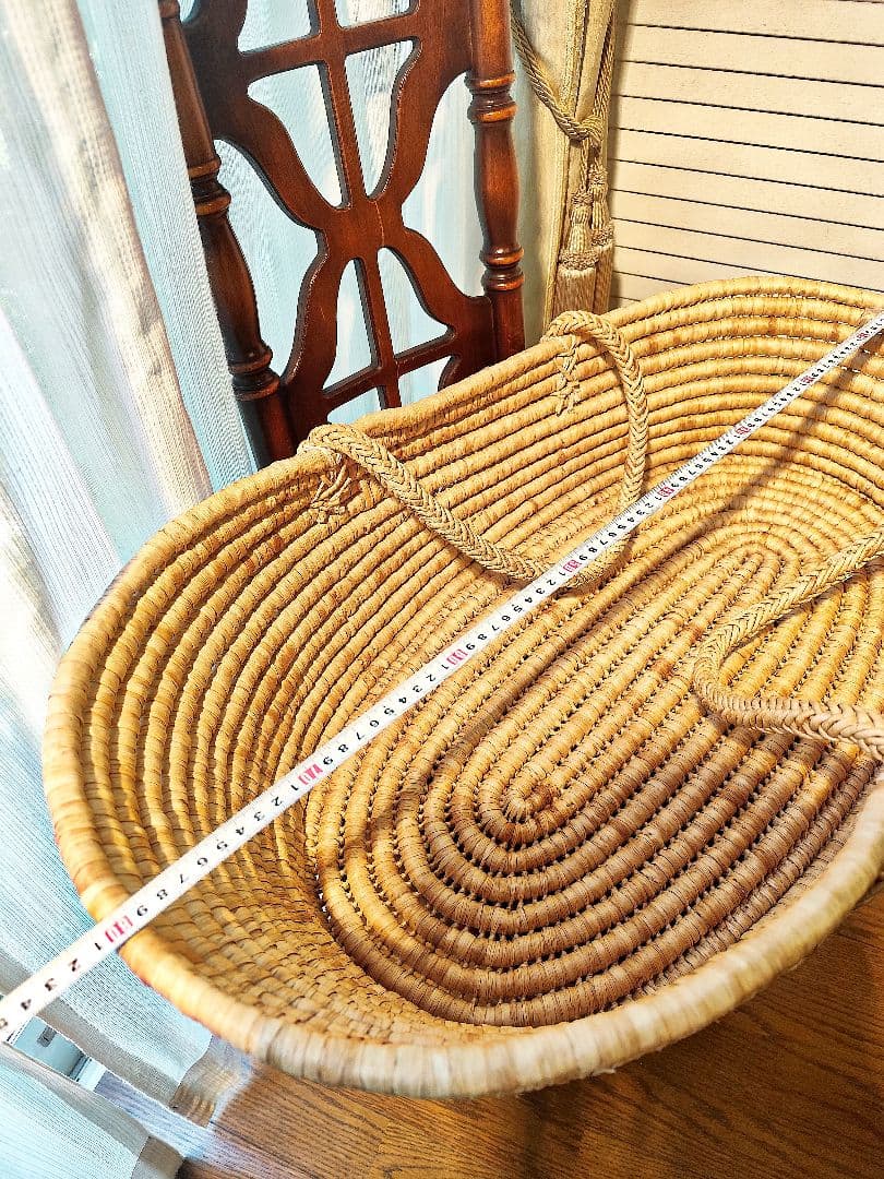 揺り籠　クーファン　クーハン　ラタン　バスケット　籠　籐　昭和レトロ　人形