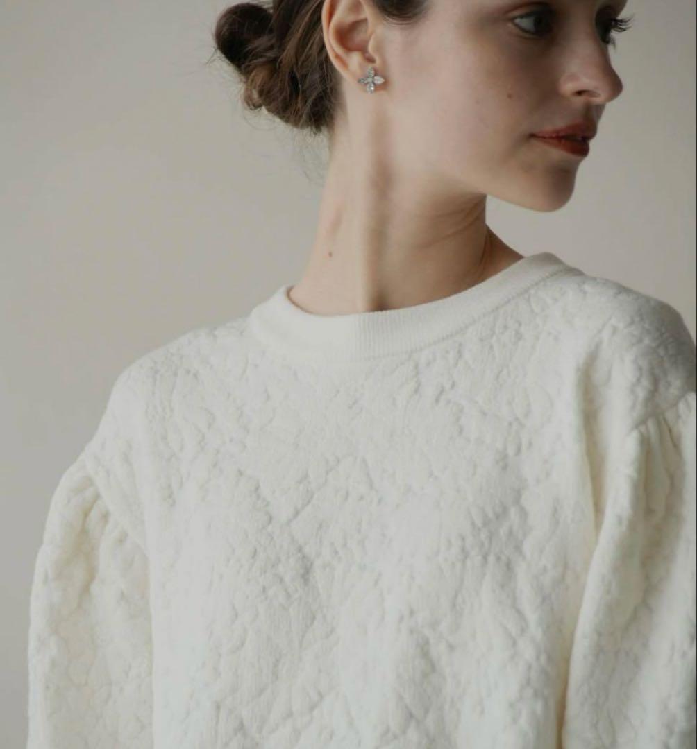 OHGA　フラワージャガードニット　プルオーバー