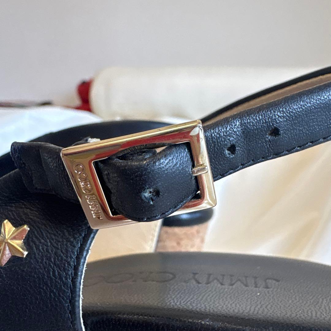 PHS  JIMMY CHOO ブラックオープントゥサンダル