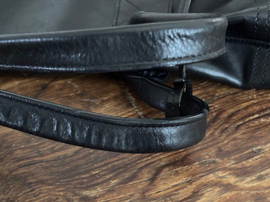 BALLY ビジネスバッグ 黒 レザー ストライプデザイン