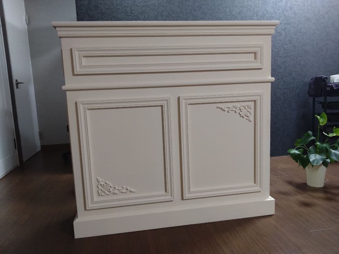 美容室木製店舗カウンター 淡いクリーム色【本日限定最終値下げ】