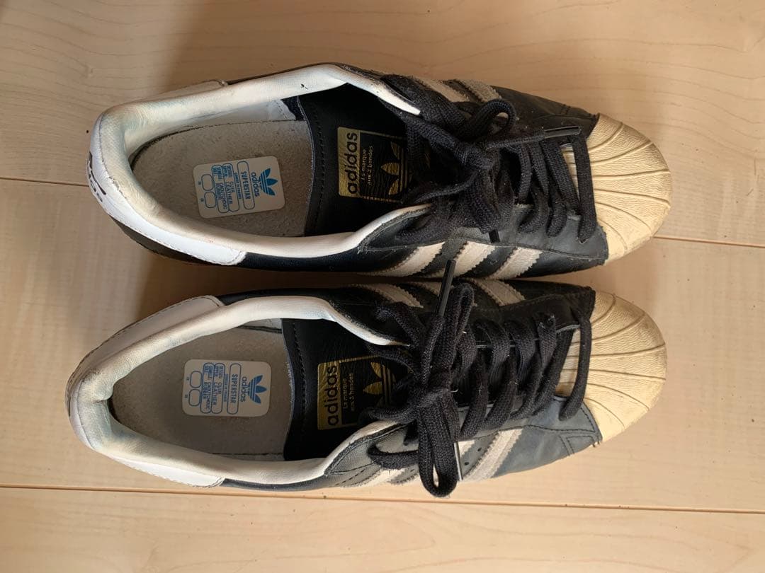 スーパースター80s 金ベロ adidas スニーカー ブラック/ホワイト