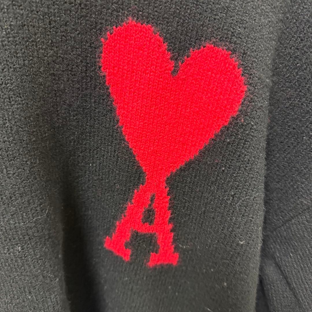 ami ハート刺繍 クルーネックセーター　アミパリス