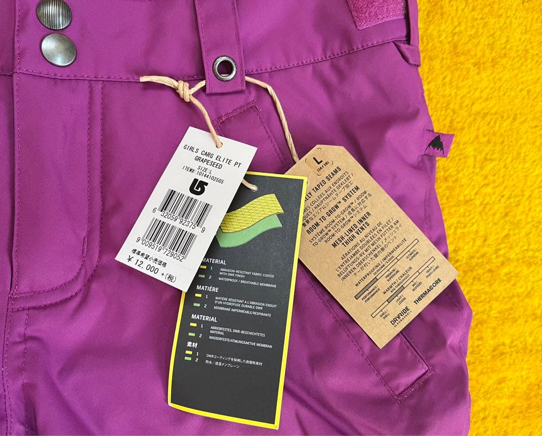 新品未使用Burton DRYRIDE ガールズ用スキー、スノーボードパンツL