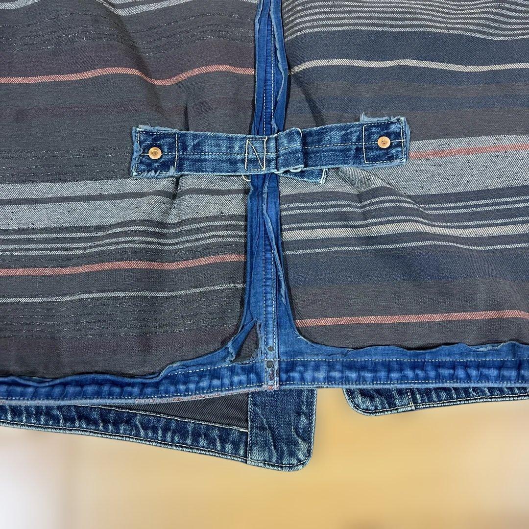 KAPITAL ダークブルー ストライプ ベスト