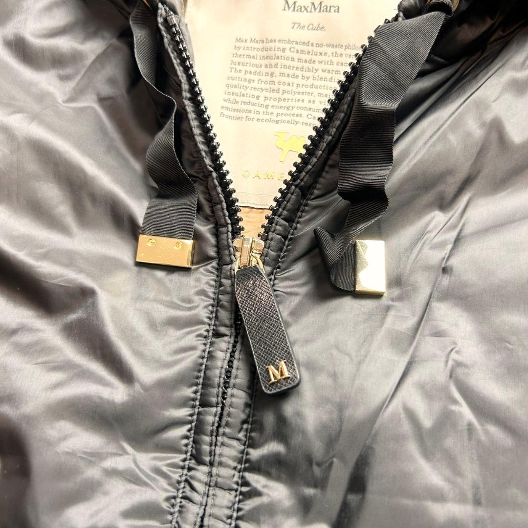 美品★MaxMara the cube ダウン ベスト ジレ フーデット コート