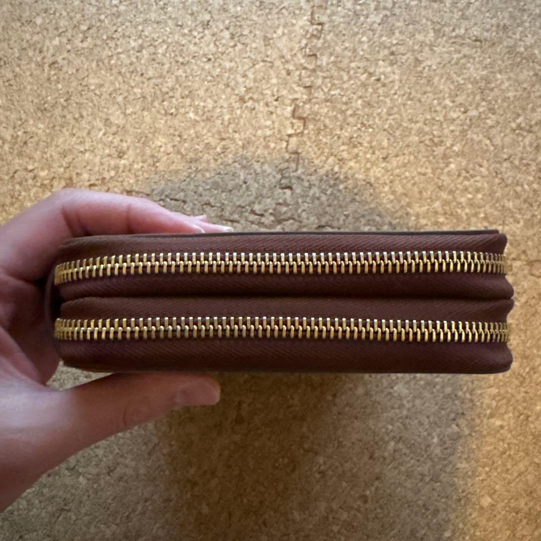 ラルフローレン　ラウンド　ダブルジップ　財布　セカンドバッグ　茶色　未使用