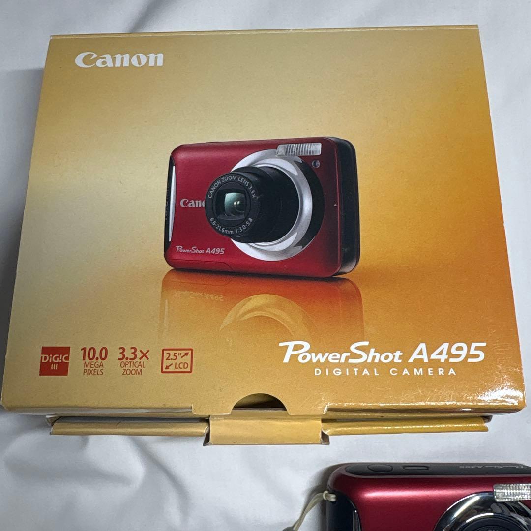 Canon PowerShot A495 レッド コンパクトデジタルカメ