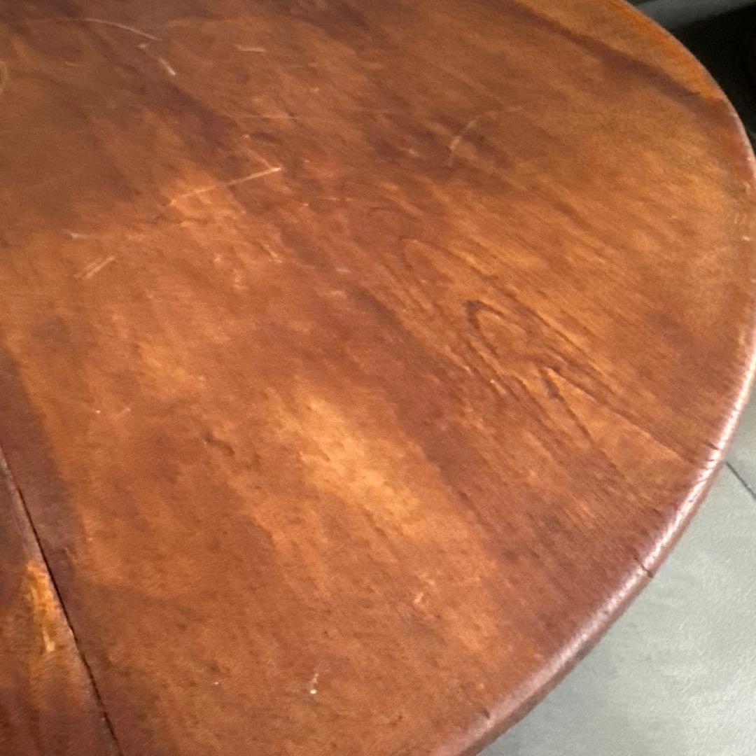 瞬間的お値下げ‼️ヴィンテージ　木製円形座卓 ダークブラウン