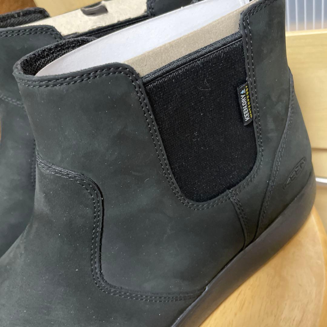 KEEN 防水 サイドゴアブーツ エレナ チェルシー WP BLACK 24.5