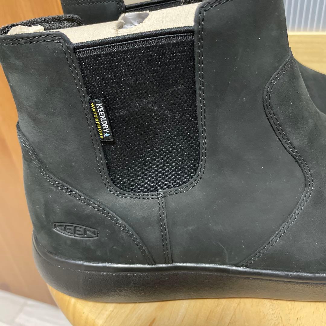 KEEN 防水 サイドゴアブーツ エレナ チェルシー WP BLACK 24.5