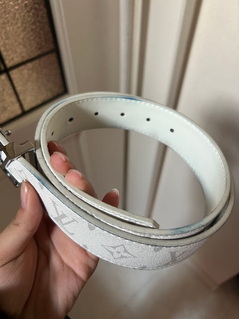 (kkk)Louis Vuitton ホワイト モノグラム ベルト