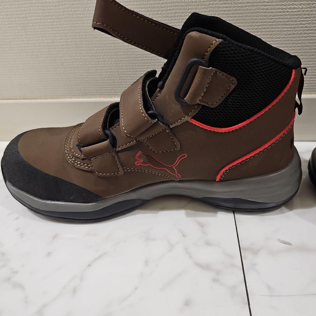 PUMA ハイカット安全靴 ブラウン/レッド
