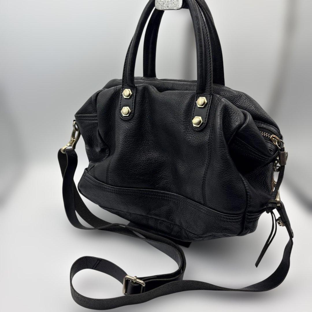 DIESEL レザー ミニボストンバッグ 黒 ショルダー 袋