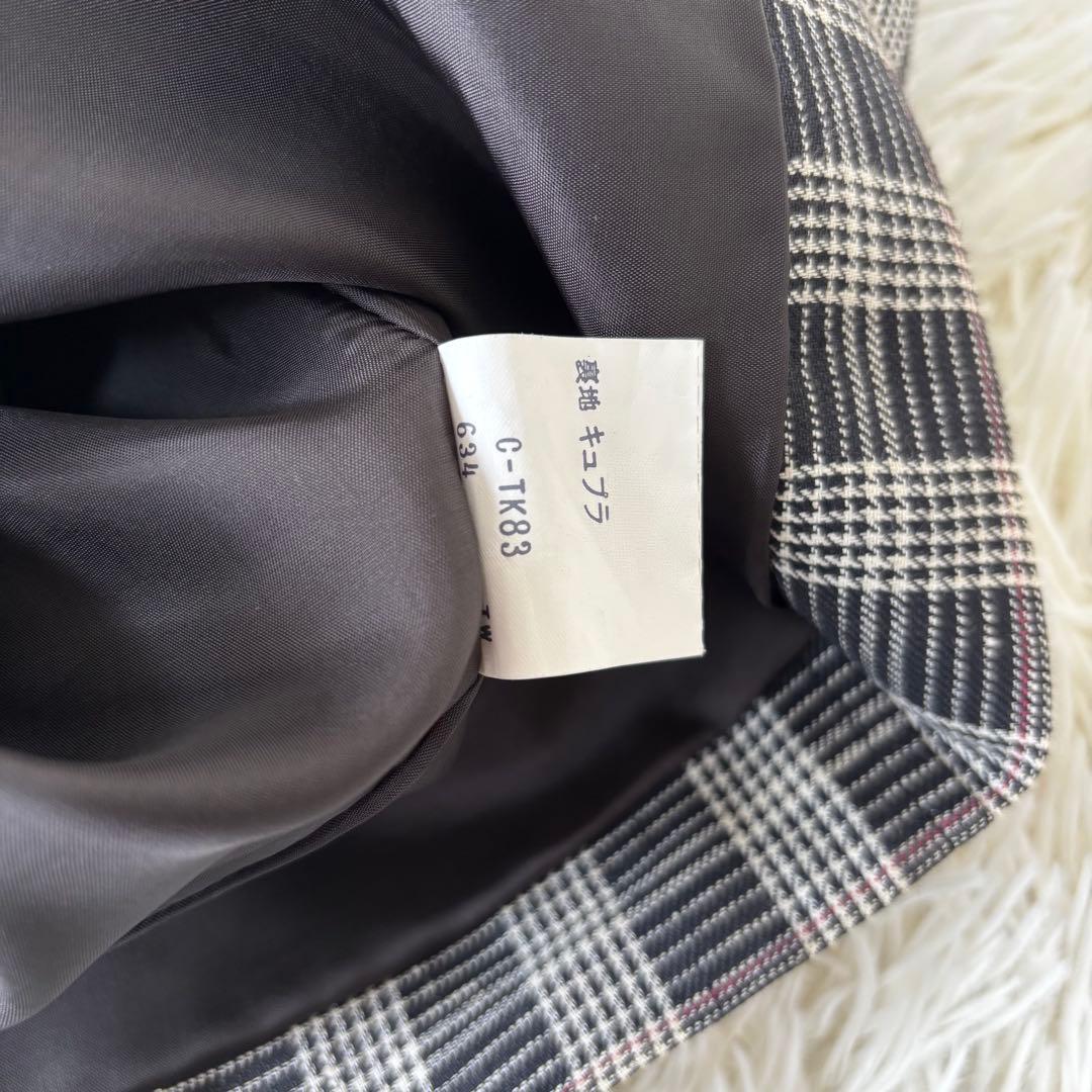 YVES SAINT LAURENT✨ダブルブレスト　スカートスーツ　チェック麻