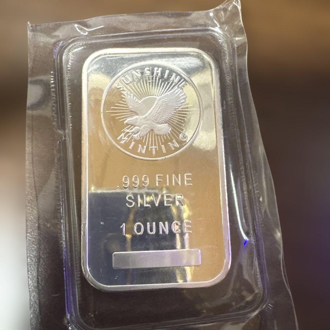 2018年 犬デザインとSUNSHINEの銀バー　1オンス　2枚