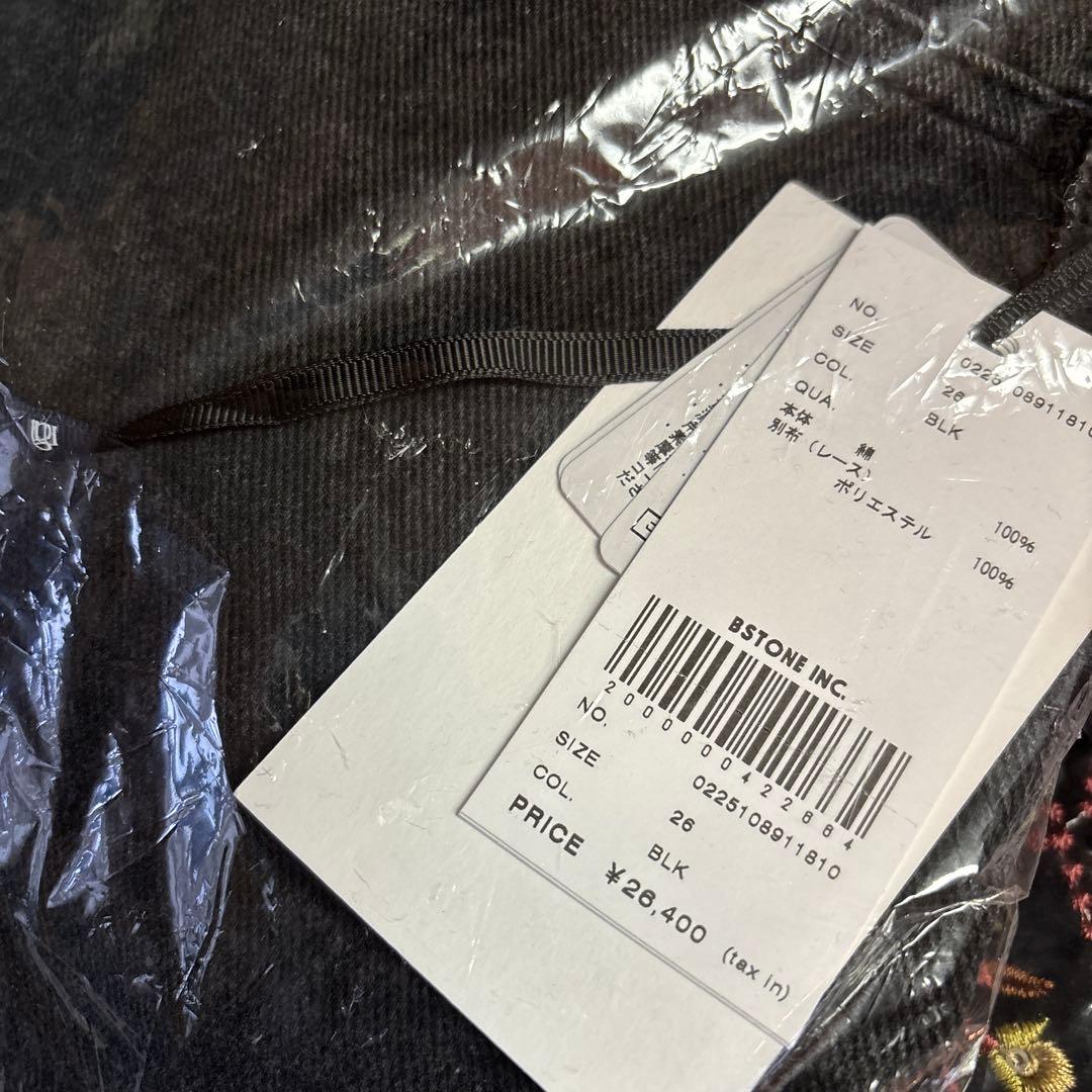 LACE DOCKING FADE DENIM PANTS　26インチ　ブラック