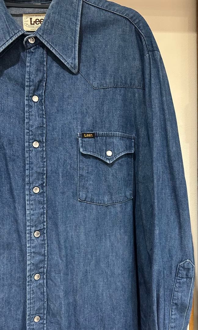 70s USA製Lee デニムシャツ　ウエスタンシャツ　ヴィンテージ　アメリカ製