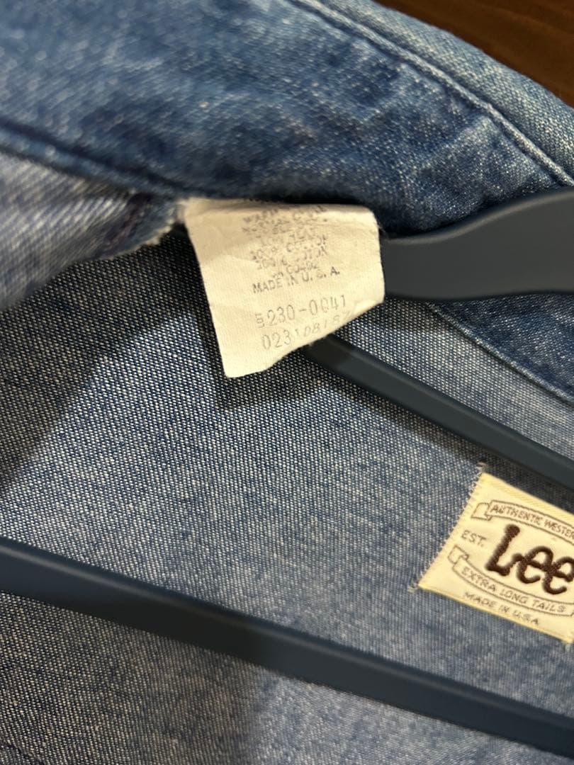 70s USA製Lee デニムシャツ　ウエスタンシャツ　ヴィンテージ　アメリカ製