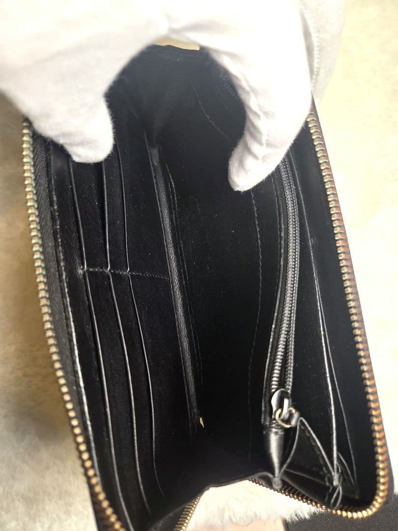 GUCCI ブラック 長財布 ラウンドファスナー　GGパターン