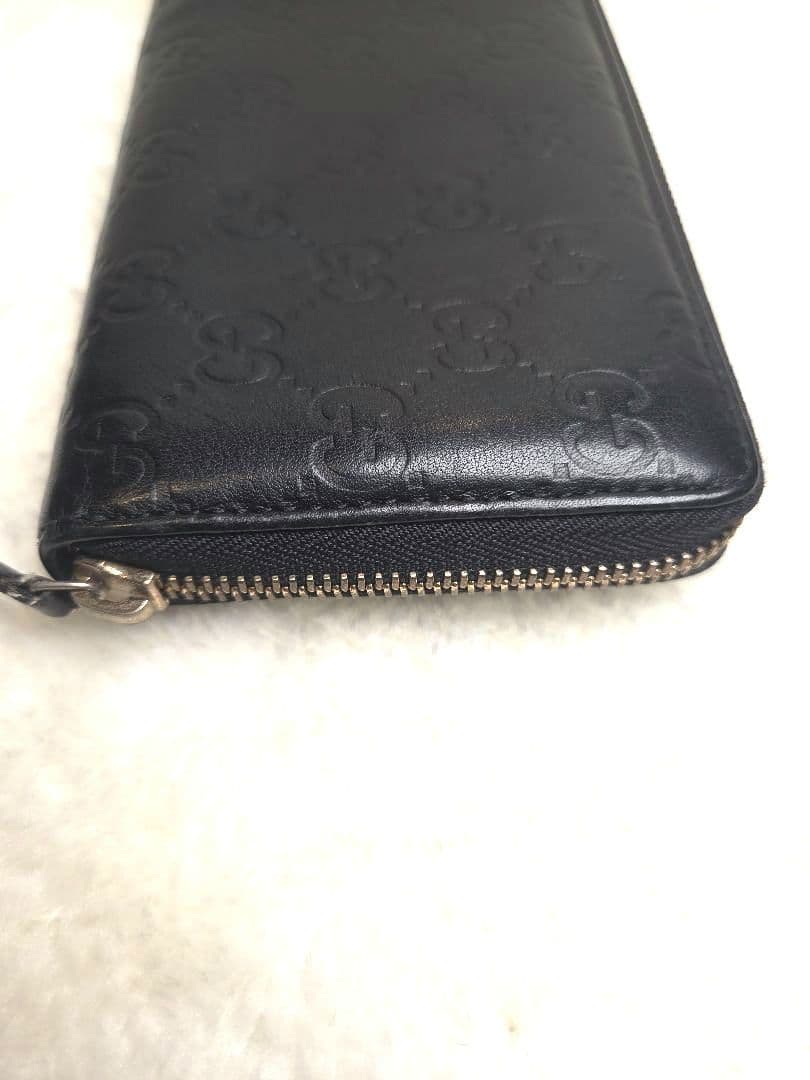 GUCCI ブラック 長財布 ラウンドファスナー　GGパターン