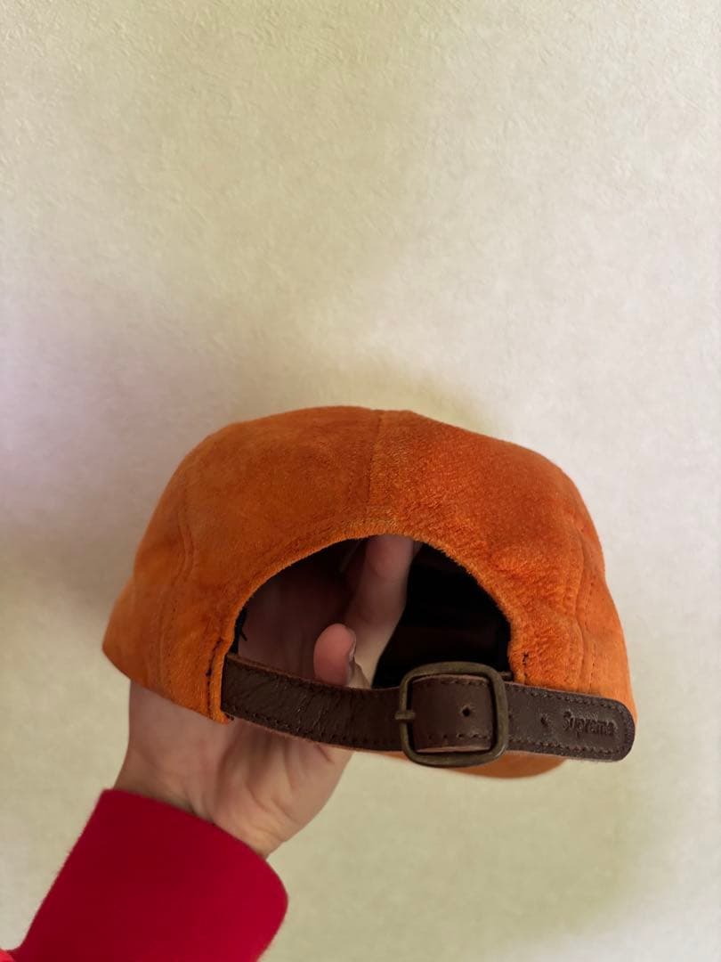 Supreme オレンジ スエード キャップ