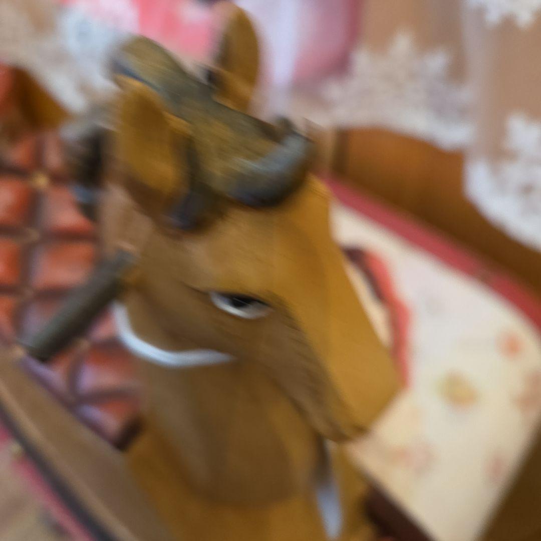 く*ん様 木製馬のロッキングホースクリスマス飾りオルゴール