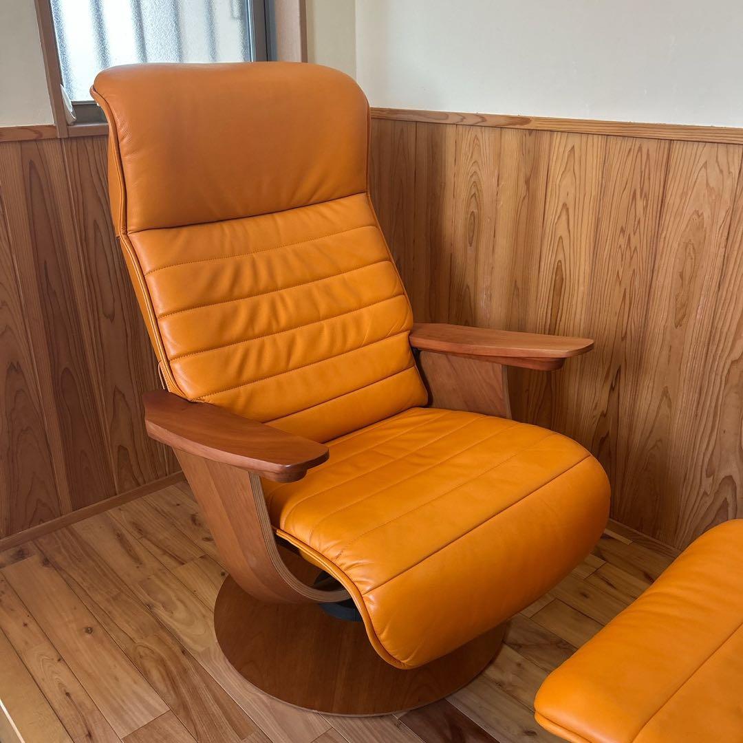 【美品】カリモク 1人 シングルソファー オットマン付き　ザファースト