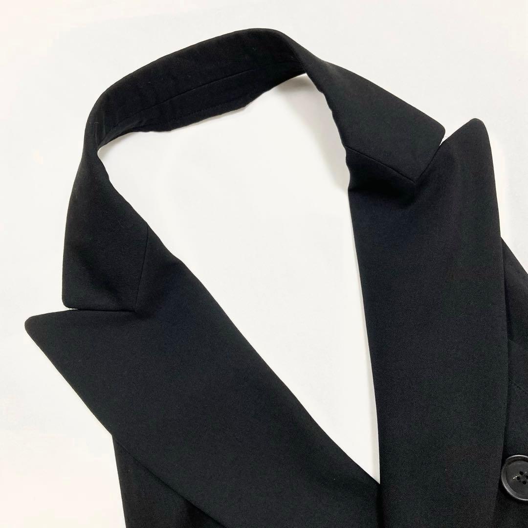 ヨウジヤマモト 美品 ウールギャバ ノースリーブ ジャケット 黒2