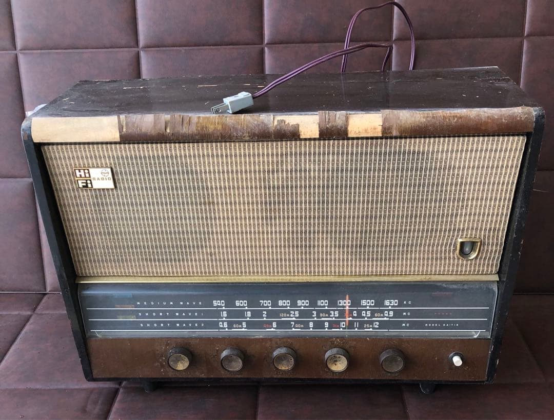 ナショナル 真空管ラジオ 当時物 年代物通電のみ(J66)