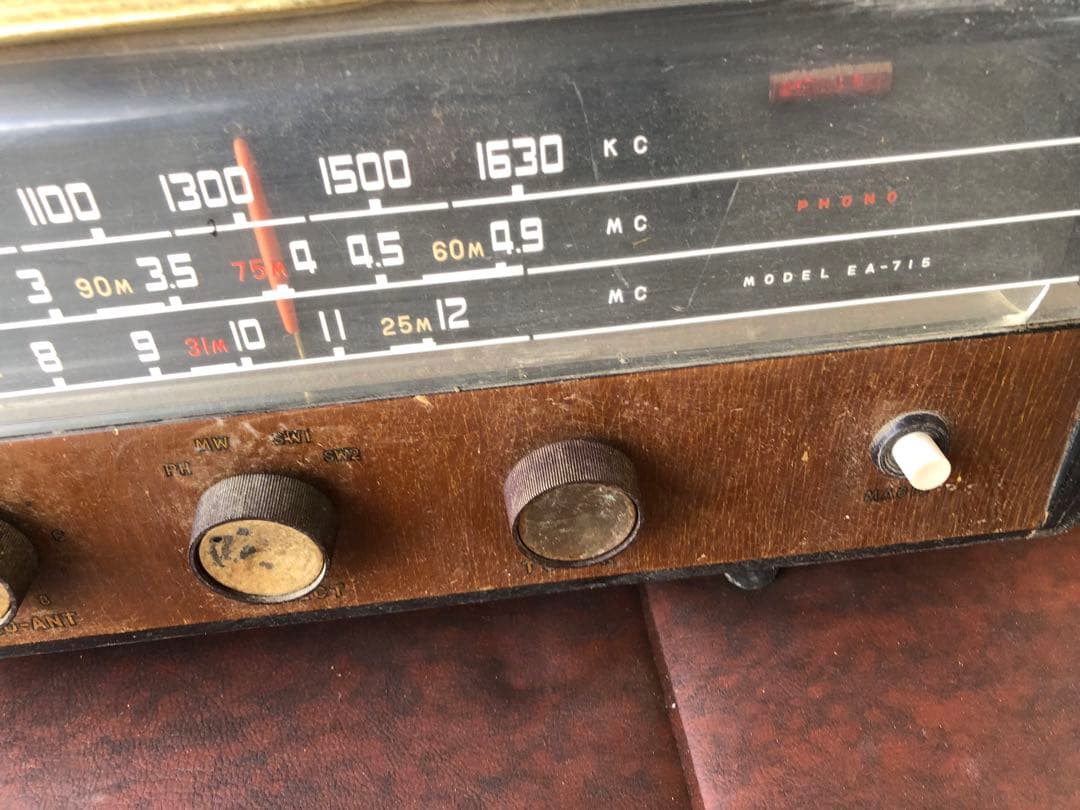 ナショナル 真空管ラジオ 当時物 年代物通電のみ(J66)