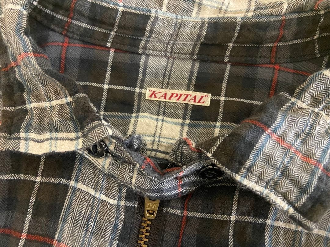 KAPITAL キャピタル ワッシャー加工 プルオーバー チェック シャツ