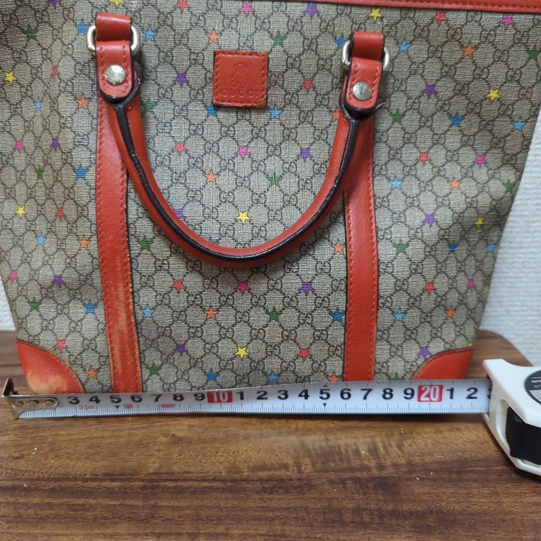 Gucci 星柄 ハンドバッグ ベージュ オレンジ