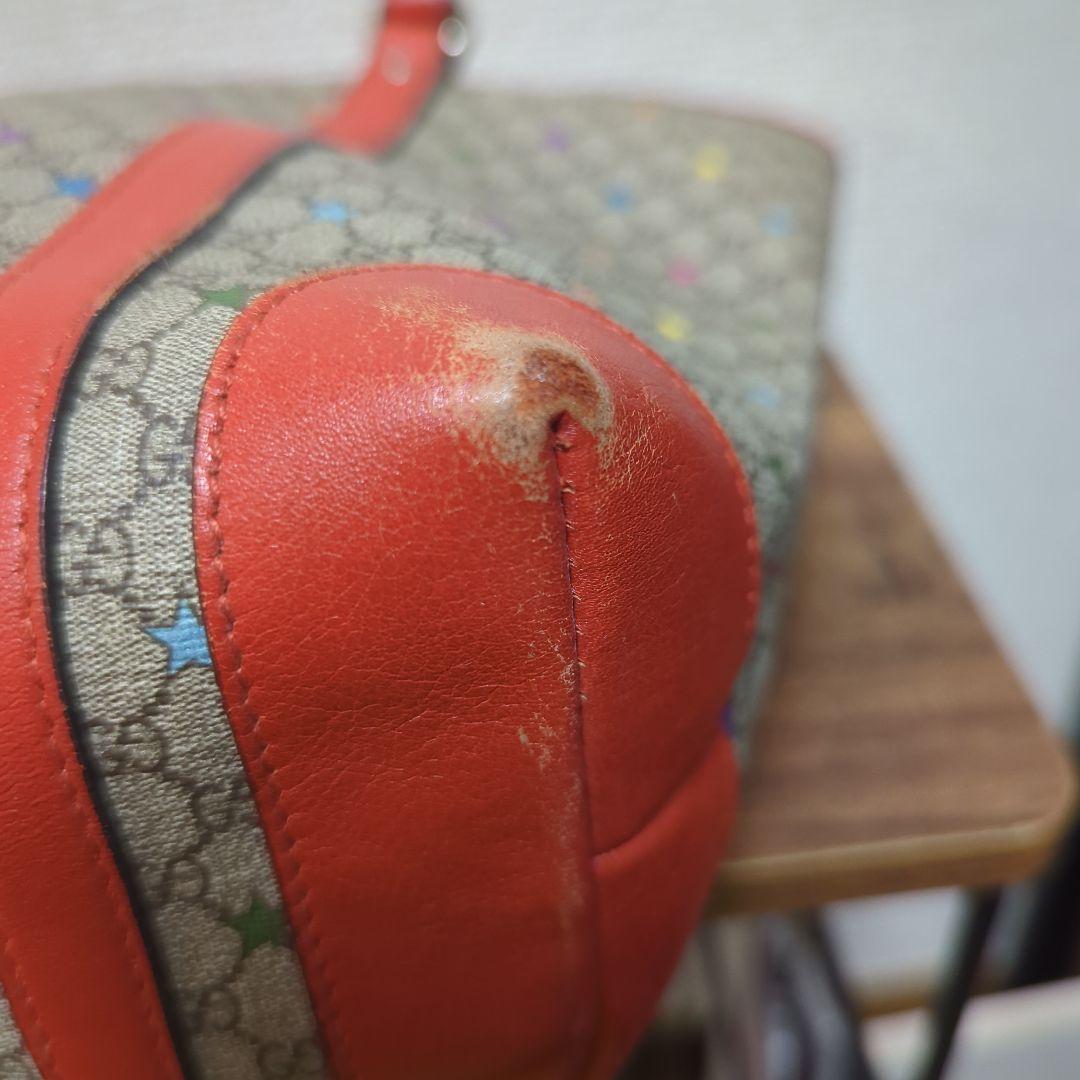 Gucci 星柄 ハンドバッグ ベージュ オレンジ