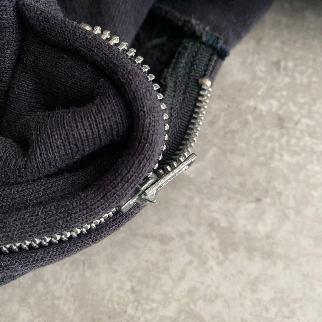 激レア 80s Hanes 無地 ジップ パーカー USA製 L 黒 ブラック