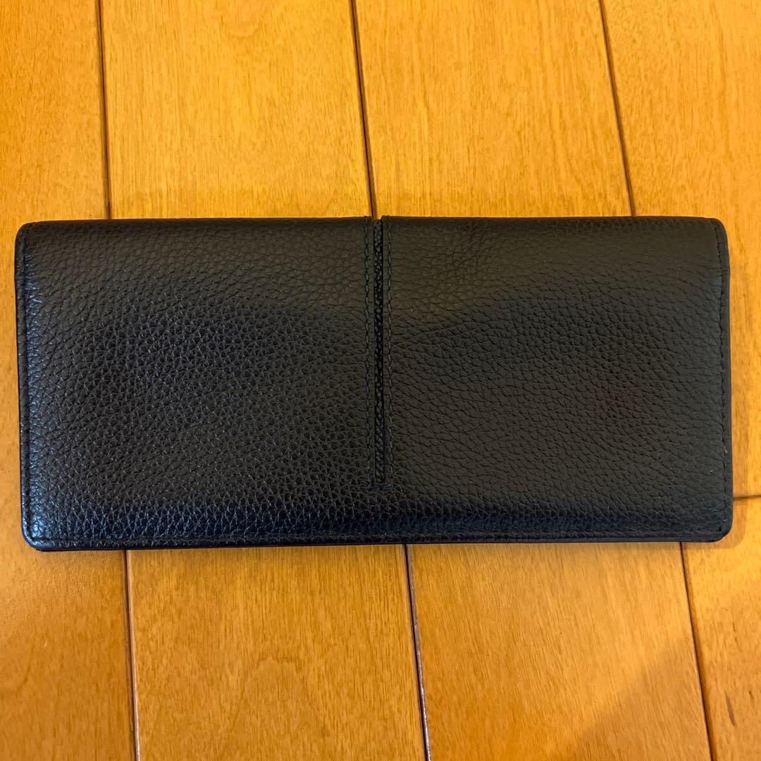 黒 レザー トッズ長財布 シンプルデザイン