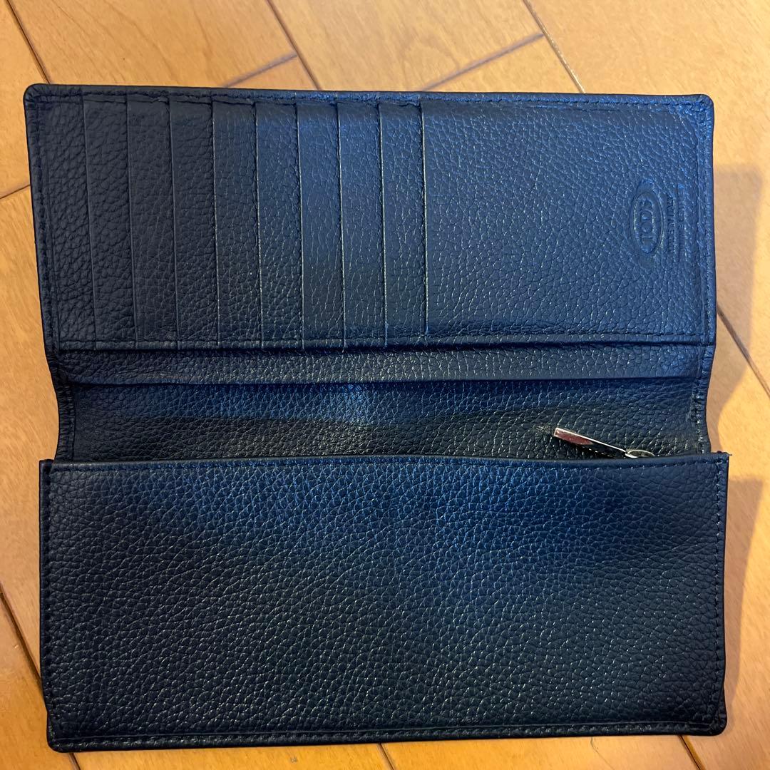 黒 レザー トッズ長財布 シンプルデザイン