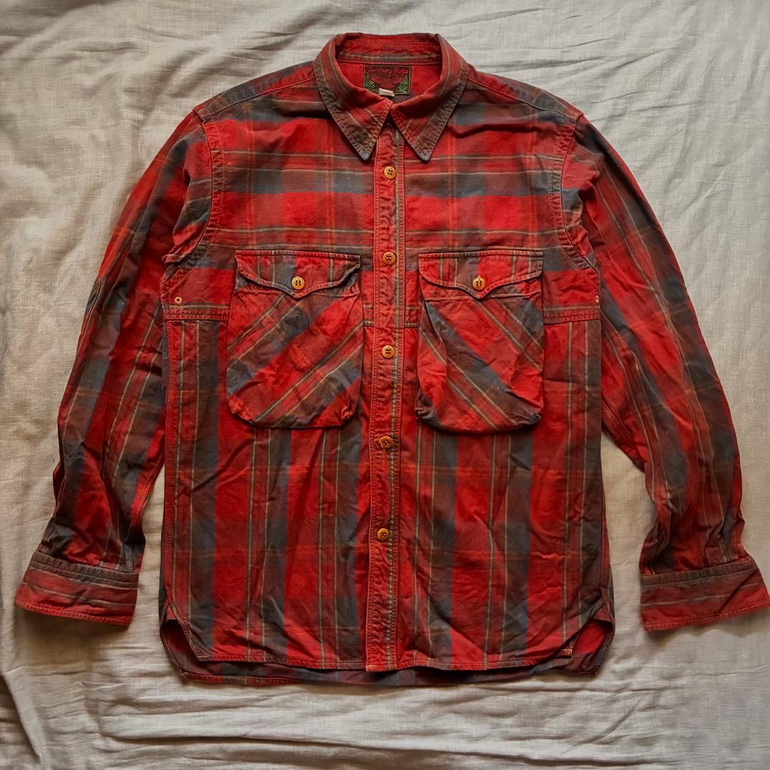 フリーホイーラーズ　BUBO ワークシャツ　16 レッド