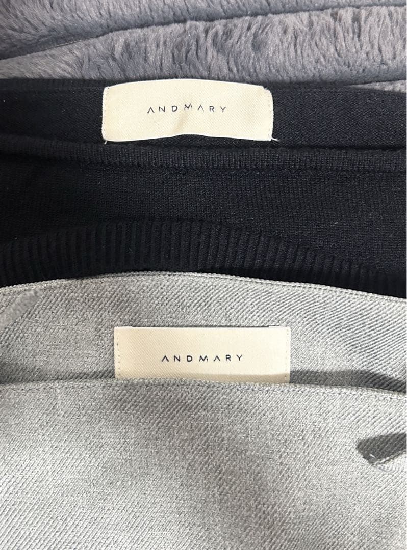 ワンピース andmary karen knit set mini dress gray M