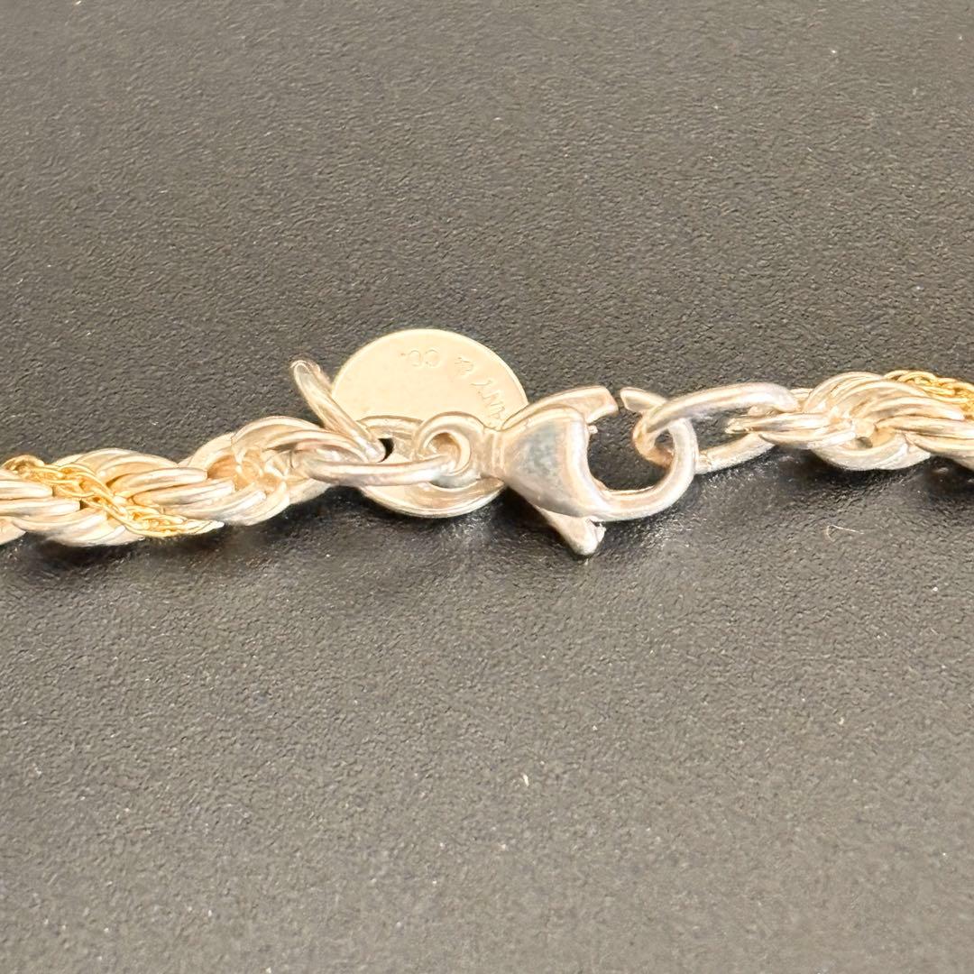 極美品 ティファニー コンビ ツイスト ロープ ネックレス 750 925