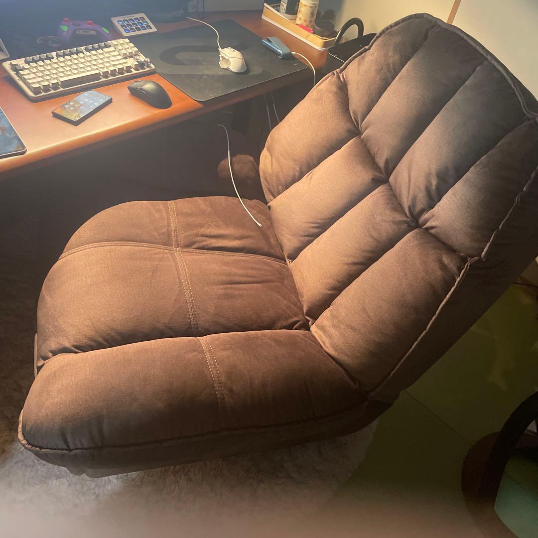 ブラウン電動リクライニングソファ